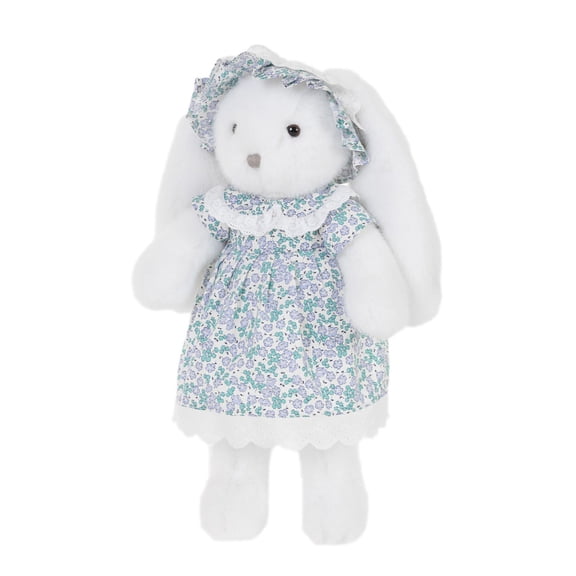 Plush Rabbits Stuffed Doll Toy With Lovely Flower Dress Cotton Filling Comforting Doll for Infant Shower Gift