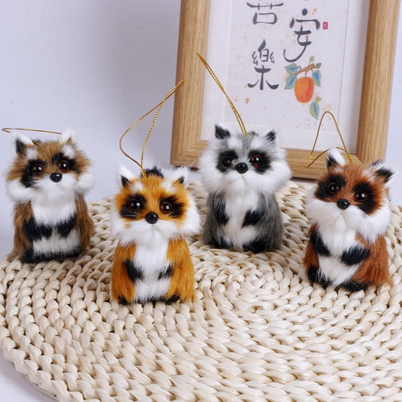 Plush Raccoon Keychain, Soft Stuffed Animal Bag Charm with Lanyard for Gifts