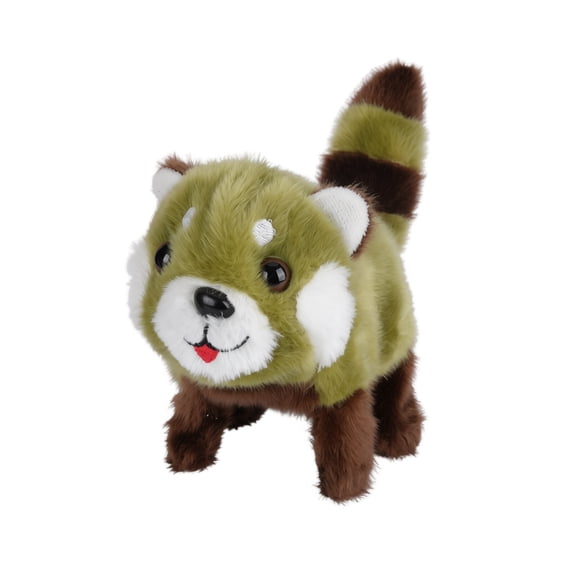 Plush Raccoon Toy Green Electric Stuffed Animal Raccoon Doll Interactive Play Gift For Kids 1 Piece