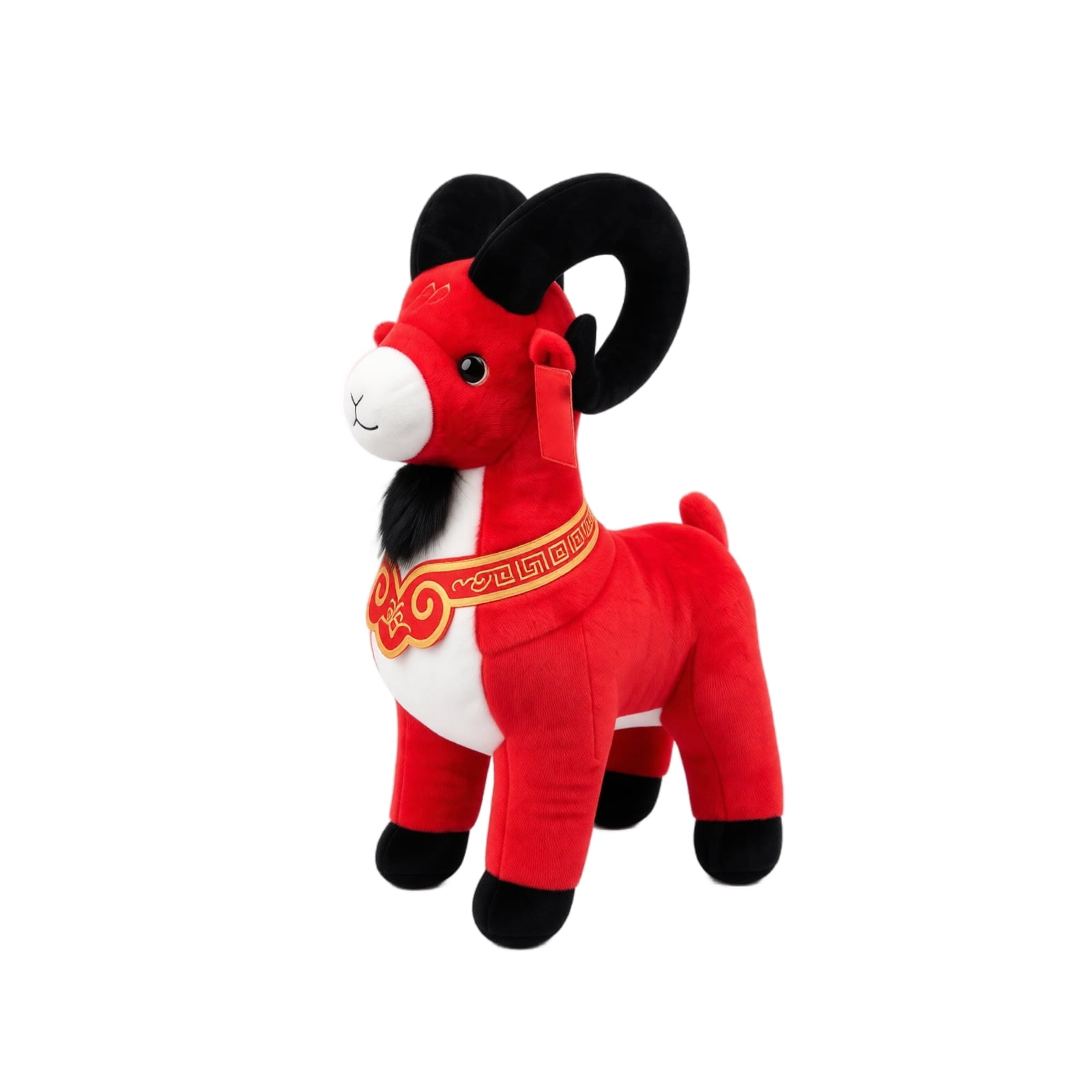 Deviantart 2007 Sheep Plush Ram Lamb Stuffed Animal with Curved Horns Soft Red Sheep Plushie ...