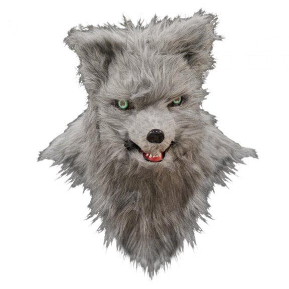 Plush , Realistic Animal Full Head , Fancy Dress Halloween Costume for Party, Cosplay, Holiday Decoration Gray