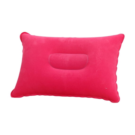 Plush Rectangular Inflatable Camping Pillow, Outdoor Travel Nap Cushion for Hiking, Camping & Trips, 17x10.63 inch
