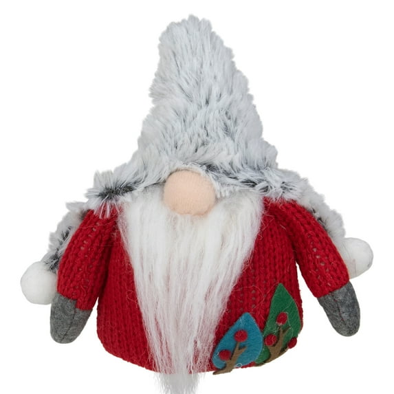 Northlight 6" Plush Red and Gray Stuffed Christmas Gnome