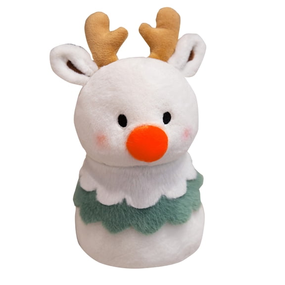 Plush Reindeer Stuffed Animal Toy With Antler And Scalloped Collar, Soft Doll For Boy Room Decoration, Perfect Holiday Gift Toys Gifts Realistic Toy Squirrels Stuffed