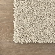 'Plush' Residential Luxury Carpet Tiles / Squares - Light Beige - DIY, Seamless, High-Density Pad, Machine Washable (40sf)
