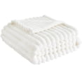 thumbnail image 1 of Plush Ribbed Faux Fur Throw Blanket Soft Lightweight Fluffy Decorative Bed Sofa Blanket for Living Room Bedroom Office, 1 of 5