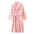 thumbnail image 1 of Plush Robe for Women Flannel Fleece Mid Long Bathrobe Winter Soft Cozy Warm Pajamas Shower Nightgown Housecoat, 1 of 3