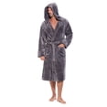 thumbnail image 1 of Turquaz Linen Men's Super Soft Plush Hooded Fleece Robe, Gray, L/XL, 1 of 5