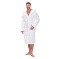 thumbnail image 1 of Turquaz Linen Men's Super Soft Plush Hooded Fleece Robe, White, 2XL, 1 of 5