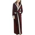 thumbnail image 1 of Plush Robes For Women and Men, Unisex Soft Warm Winter Fleece Long Hooded Bathrobe , Christmas Gifts for Family, 1 of 7