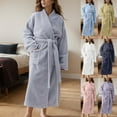 thumbnail image 1 of Plush Robes for Women - Soft Bathrobe,Thermal Robe, Warm Robe with Pockets Soft Lounge Sets for Women, 1 of 5