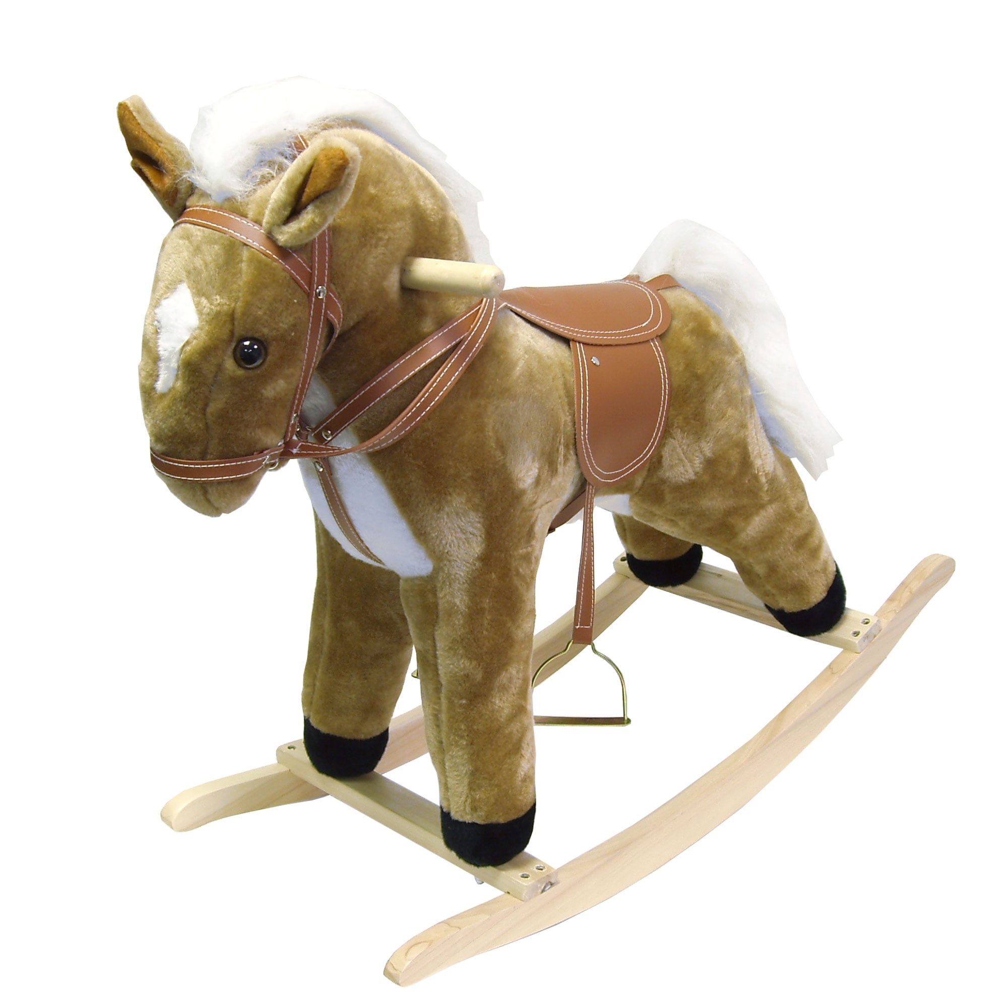Plush Rocking Horse, Brown Ride On Rocking Animal Toy by Happy Trails