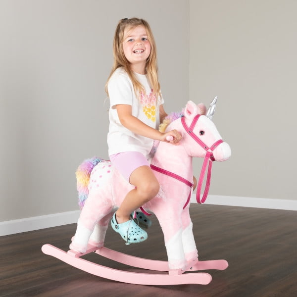 Happy Trails Rocking Horse Wooden Ride On Toy Unicorn