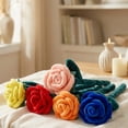 thumbnail image 1 of Plush Rose Flower Bouquet Classic Velvet Floral Doll Soft Stuffed Toy Home Decoration for Valentine Wedding Holiday Event Celebration, Red, 11 Inch, 1 of 6