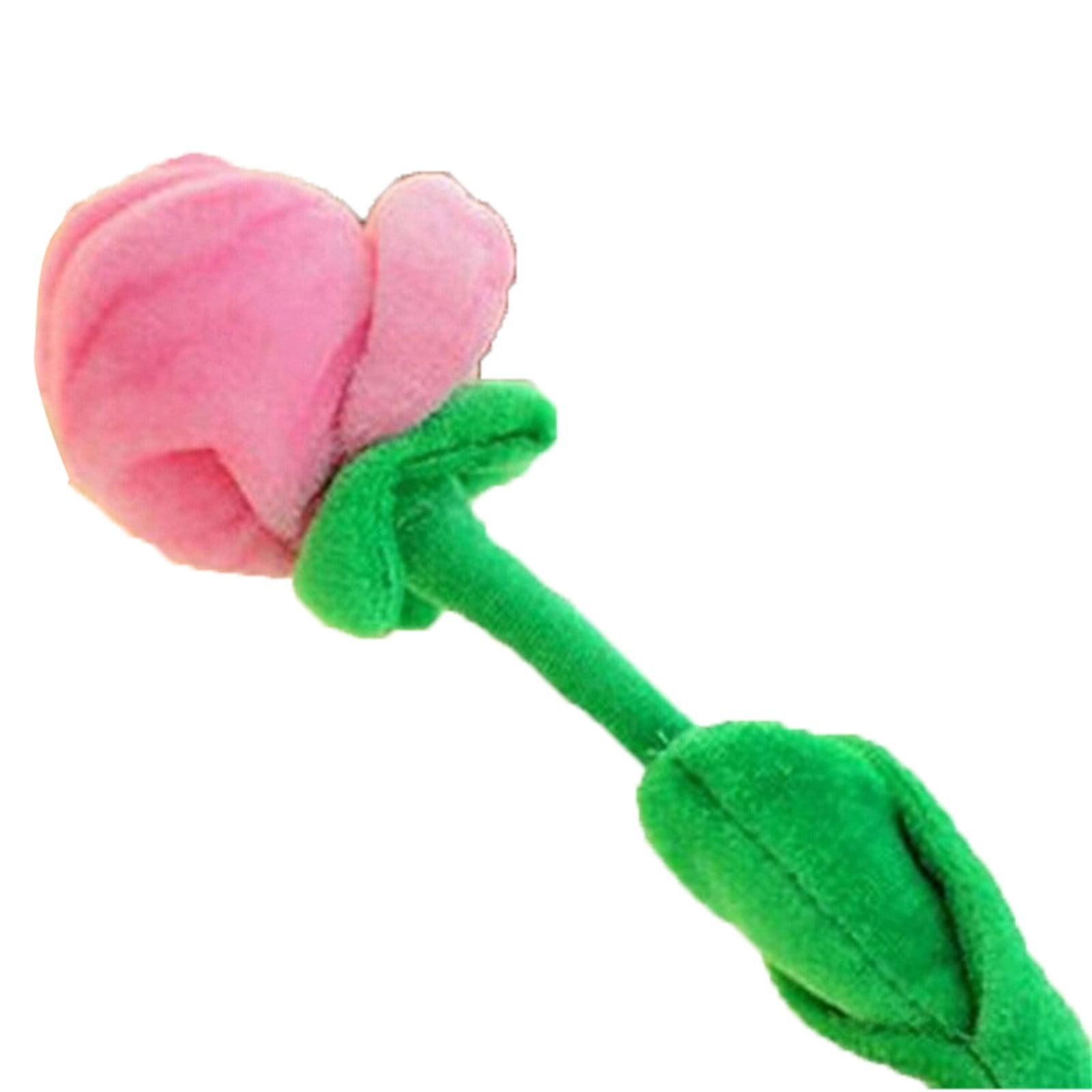 Plush Rose Flower Stuffed Rose Flower Bendable Stems Plush Bouquet Toy ...