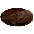 thumbnail image 1 of Plush Round Area Rug Fluffy Circle Area Rugs - Multi-Functional Non-Slip Carpet for Bedside, Nursery, or Lounge, Machine Washable, Coffee, 1 of 5
