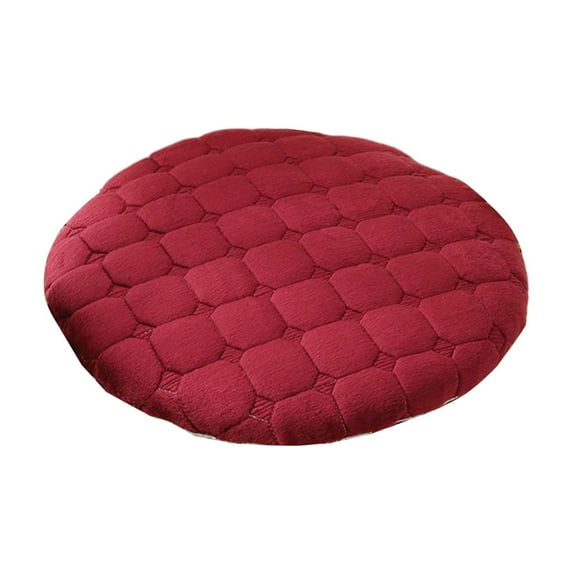 Plush Round Cushion 14in Soft Flock Seat Pad Winter Warm Floor Pillow Non-Slip Balcony Bedroom Accent Support