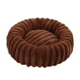 thumbnail image 1 of Plush Round Pet Bed, 15.75" Warm Calming Pet House Cat Bed Donut Kennel with Non-Slip Base for Cats and Small Dogs, 1 of 5