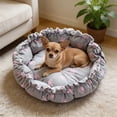 thumbnail image 1 of Plush Round Pet Bed, Soft Foldable Drawstring Adjustable Pet Cushion Bed, Non‑Slip Warm Sleeping Nest for Small Dogs Cats, Cozy Indoor Pet Sleeping Mat for Rest and Sleep, 1 of 7