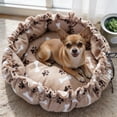 thumbnail image 1 of Plush Round Pet Bed, Soft Foldable Drawstring Adjustable Pet Cushion Bed, Non‑Slip Warm Sleeping Nest for Small Dogs Cats, Cozy Indoor Pet Sleeping Mat for Rest and Sleep, 1 of 7