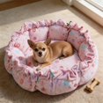 thumbnail image 1 of Plush Round Pet Bed, Soft Foldable Drawstring Adjustable Pet Cushion Bed, Non‑Slip Warm Sleeping Nest for Small Dogs Cats, Cozy Indoor Pet Sleeping Mat for Rest and Sleep, 1 of 7