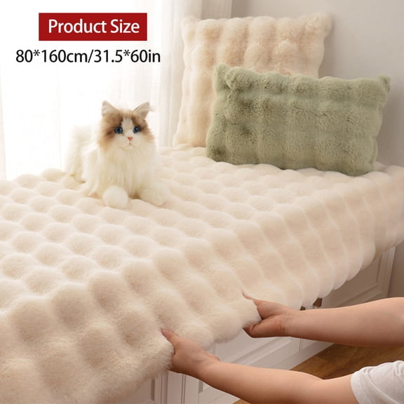Plush Rug 80*160cm Bedroom Carpet for Rooms Imitation Rabbit Fur Floor Mat Soft Fluffy Rectangular Study Cloakroom Rug Bay Window Cushion