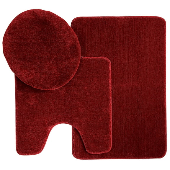 Plush Rug and Lid 3 Pc Bath Set