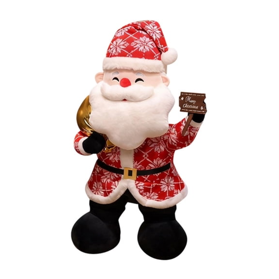 Plush Santa Doll Christmas Stuffed Toy Soft Festive Holiday Figure Decorative Character For Living Room Bedside Couch Seasonal Display Cuddly Christmas Companion At The Home