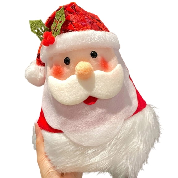 Plush Santa Hats for Adults Holiday Gifts Cute Christmas Headwear for New Year Festive Party Red-1