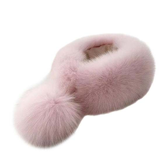 Plush Scarf Winter Warm Furry Faux Furs Neckerchief Office Neck Gaiter Stylish Neck Scarf for Adult Women All Matching
