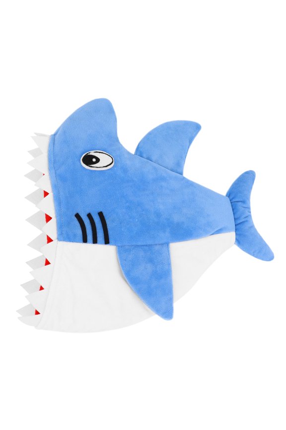 Plush Shark Head Mask, Funny Cartoon Shark Full Head Costume Hat, Cosplay Party Photo Booth Prop for Halloween Carnival Stage Performance Novelty Dress-up Accessory