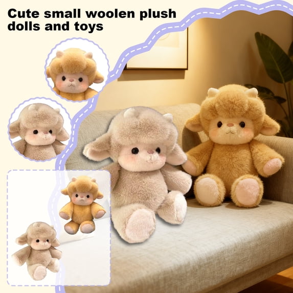 Plush Sheep Doll Running Pose Stuffed Animal Toy, Soft Plush Material With Rounded Adorable Features And Charming Running Figure Design, 14+ Teens Birthday Gift And Collectible