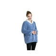 thumbnail image 1 of Loungees Sherpa Reversible Button Front Bed Jacket/House coat Lounge Jacket, 1 of 3
