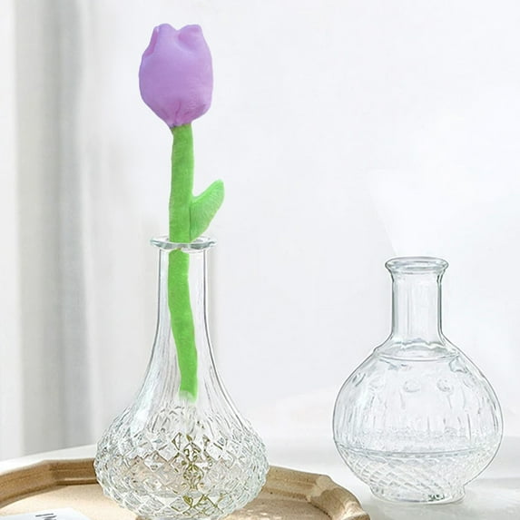 Plush Silk Flowers - Vibrant Bouquet Decor & Playful Gift, Machine Washable Petals for Kids Rooms & Parties Purple