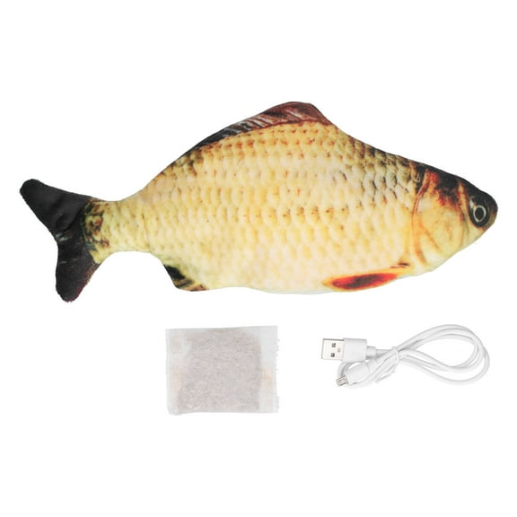 Plush Simulation Electric Doll Fish Automatic Flopping,Electric Fish Cat Toy Plush Moving Wagging Jumping Automatic Simulation Fish Rechargeable[A]