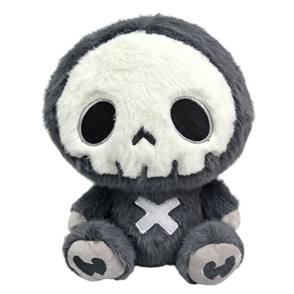 Plush Skeleton Doll Soft Stuffed Toy, Halloween Plushie Ornament for Home Office Desk Display Gift, Grey