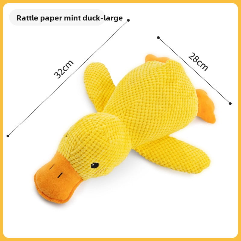 Plush Sleeping Duck with Crinkle Paper Catnip Durable Chew Teething Sound Pet Sound Toys