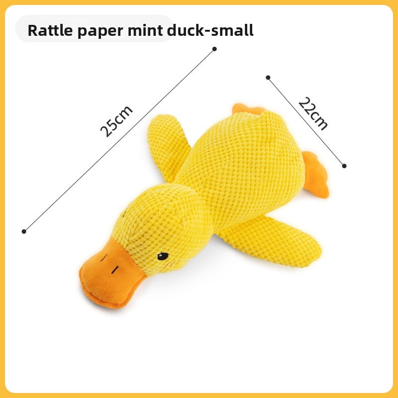 Plush Sleeping Duck with Crinkle Paper Catnip Durable Chew Teething Sound Pet Sound Toys