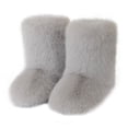 thumbnail image 1 of Plush Slipper Booties for Women Winter Warm Fashion Indoor Home Slip on Shoes Lightweight Casual Ankle Boots Light Gray Size 6.5, 1 of 4
