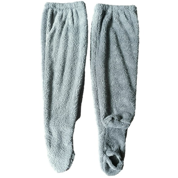 Plush Slipper Stockings Furry Long Leg Warmers For Women Men Over The Knee High Fuzzy Socks Winter Home Sleeping Socks