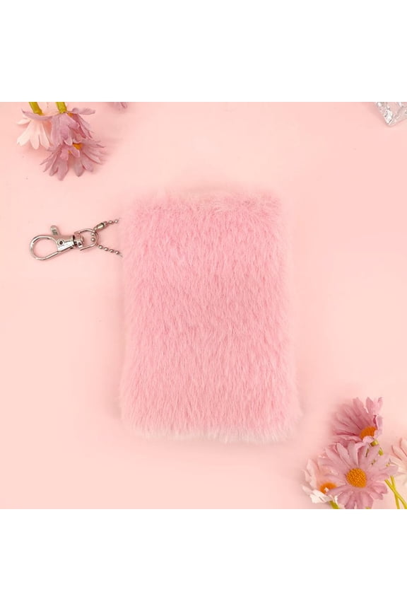 Plush Small Notebook with Keychain Student Mini Diary Planner Small Book Journal Diary Notepad For Girls School Stationery Gift