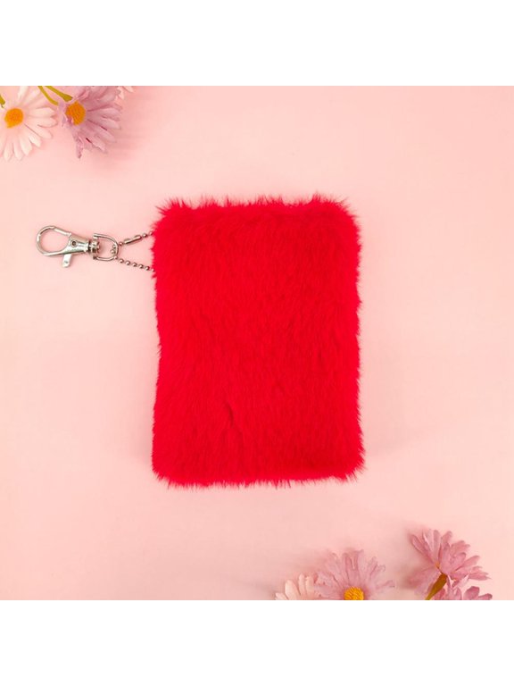 Plush Small Notebook with Keychain Student Mini Diary Planner Small Book Journal Diary Notepad For Girls School Stationery Gift
