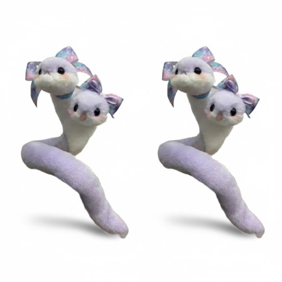 Plush Snake Doll- Wiggly Stuffed Animal Creative Purple Toy Mascot Funny Cute Soft Plushie for Kids Adults Home Decor Party Favors,2Pcs
