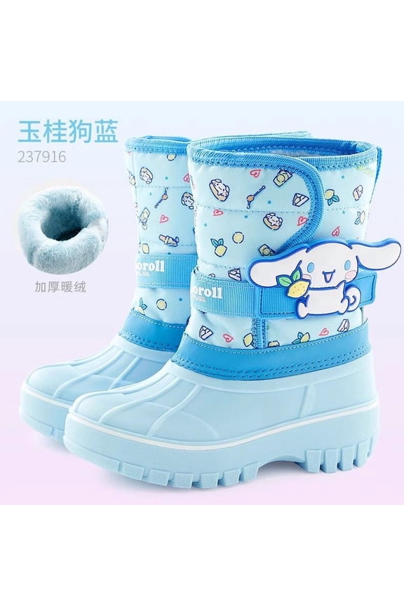 Plush Snow Boots Anime Kawaii Fashion Water Proof Warm Shoes Kuromi Cinnamoroll Cotton Boots Gifts