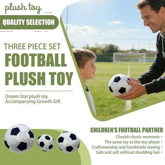 Plush Soccer Ball, 8.66" Soft Soccer Stuffed Toy Soccerball Throw Pillow Fluffy Football Plushies Toy Sport Gift for Boy & Girls Chrismas Decor