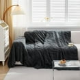 thumbnail image 1 of Plush Sofa Cover, Fleece Blanket, Winter Full Slipcover, for Couches, Beds, Dorm Rooms, Protective Throw, 1-piece, Dark Gray, by FAJHHA, 1 of 7