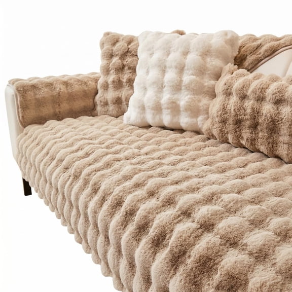 Plush Sofa Cover Warm Non Slip Couch Cover Soft Plush Easy to Clean Rv Dinette Seat Covers