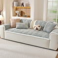 thumbnail image 1 of Plush Sofa Cushion, One-Piece Velvet Seat Pad with Non-Slip Backing, Soft Furniture Protector for Couches and Benches, 1 of 6