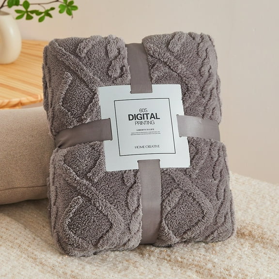 Plush Soft And Comfortable Blanket Bed Blanket Quilt Dark Grey 150 * 200Cm) Polyester Blanket Color:Grey Material:Cotton