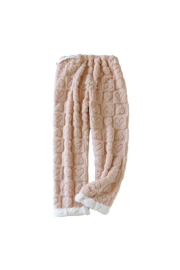 Plush Soft Maternity Pajama Pants for Women Comfy Loose Elastic Waist Winter Fuzzy Pjs Bottom Warm Pregnancy Sleepwear